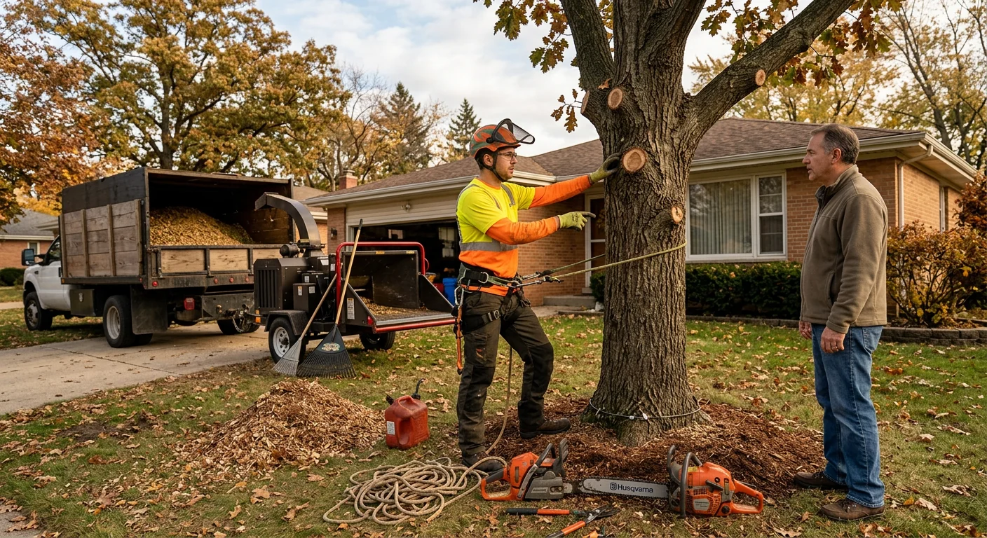 Tree Service equipment ready for customer walkthrough