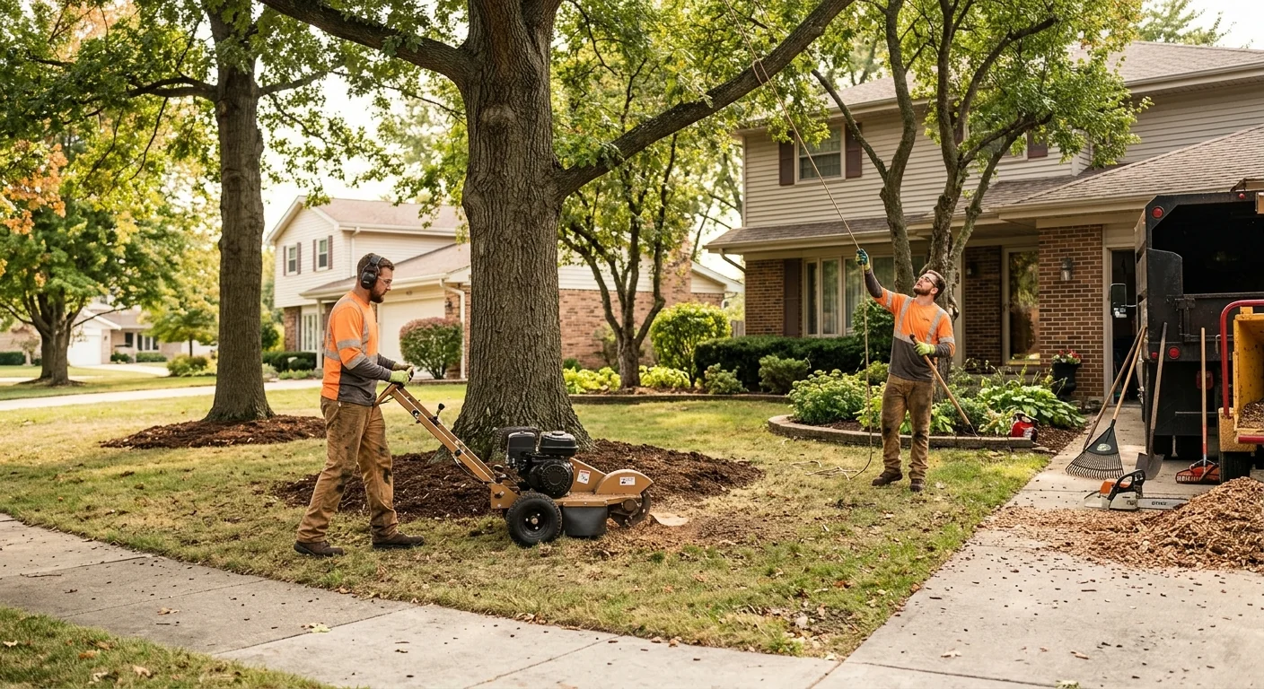 Restored front yard in Bellwood with cleared debris and tidy ground