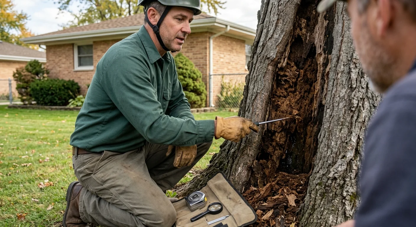 Close inspection of a trunk cavity and decay on a residential property