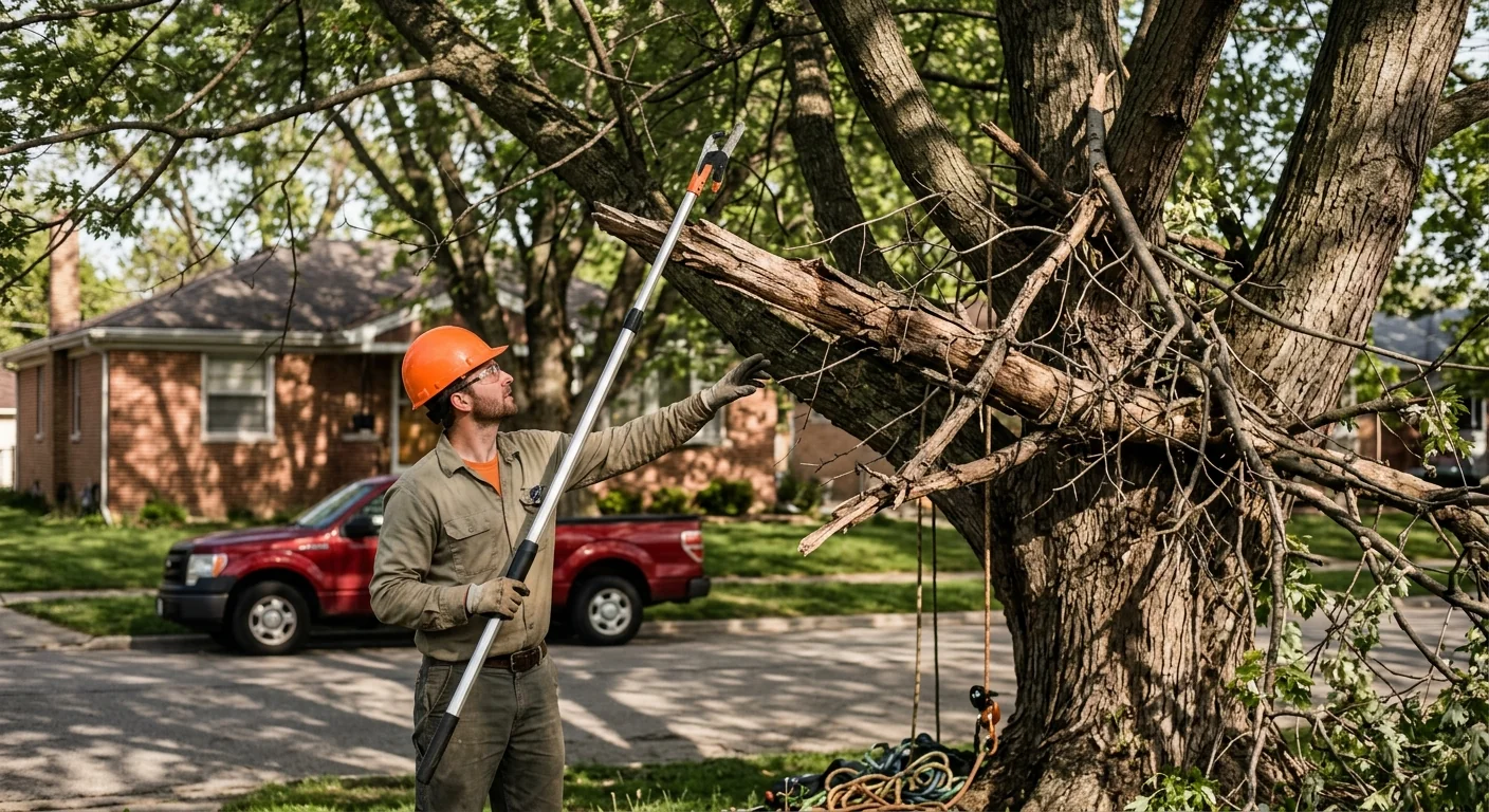 Neglected overgrown canopy showing deadwood before a Bellwood assessment