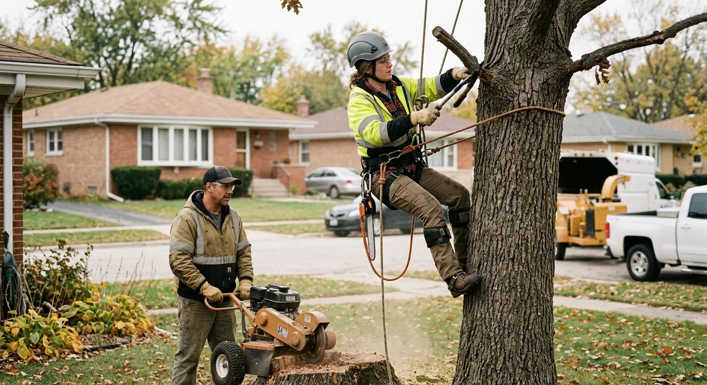 Healthy restored trees framing a well-kept Bellwood residential yard