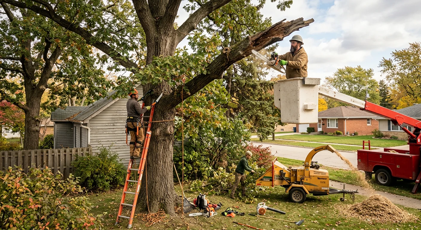 Service area map showing tree care coverage across Bellwood and nearby communities
